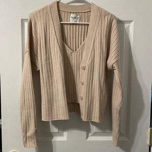 abercrombie and fitch cami and cardigan set